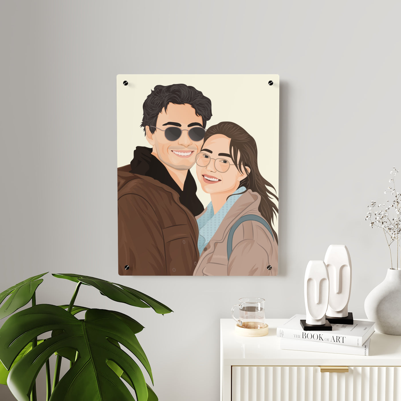 Couple Portrait Acrylic Wall Art Panels