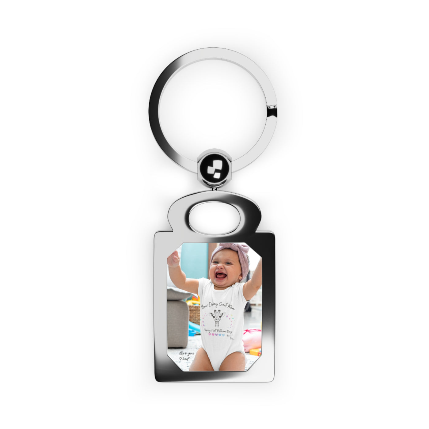 Dad Custom Photo Rectangle Keyring