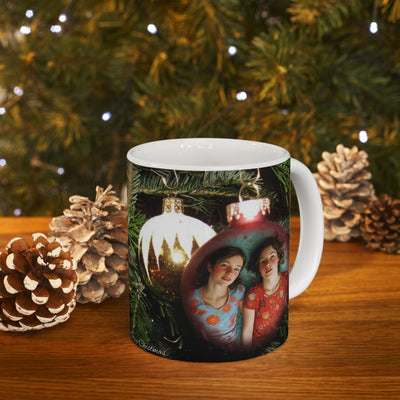 Merry Christmas Custom Photo in a Bulb Mug