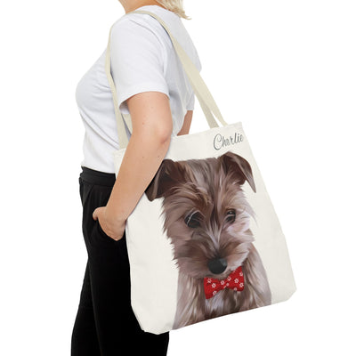 Personalized Dog Tote Bag - Using Pet Photo and Personalized Name