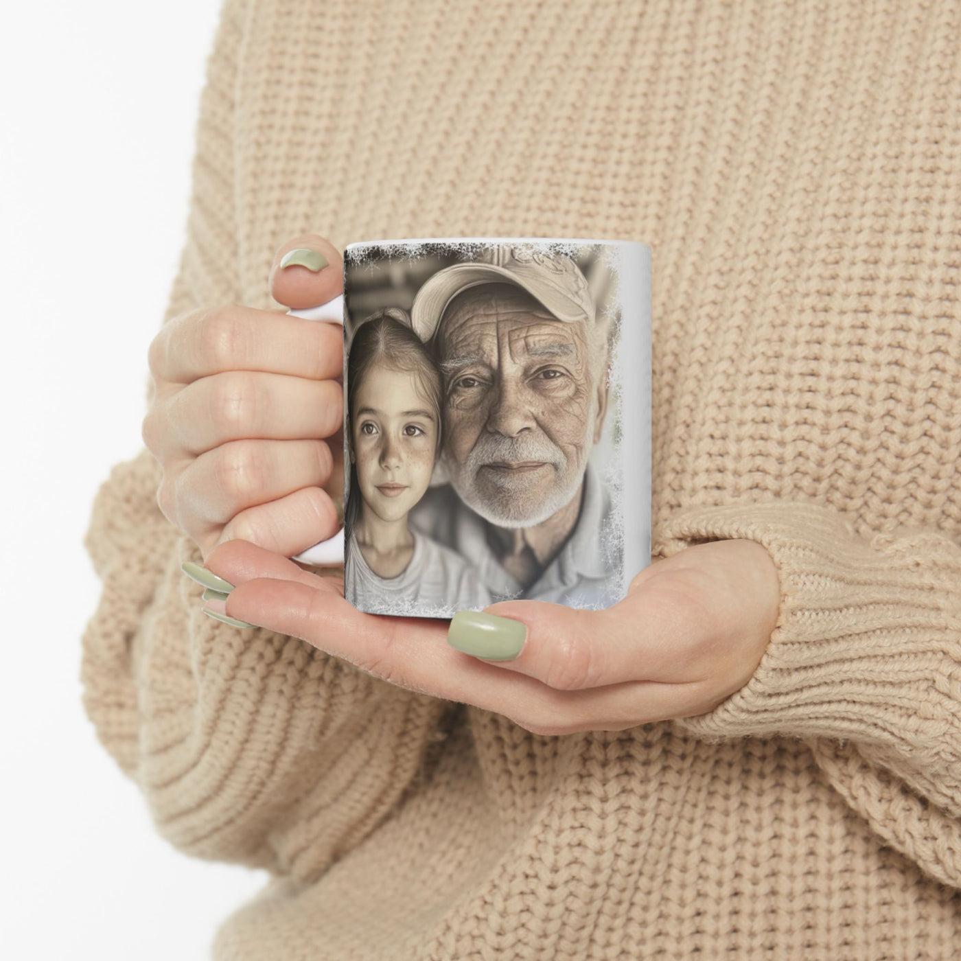 Photo Personalization Mug Grandpa in Snow Frame