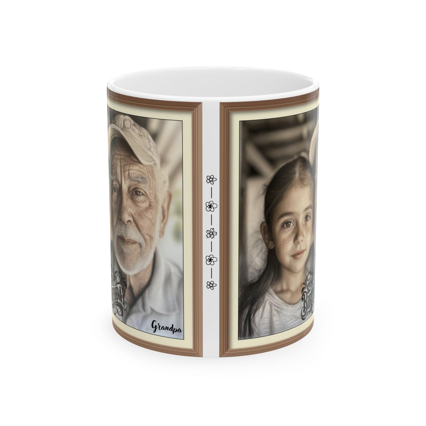 Photo Framed Happy Birthday Grandpa Mug