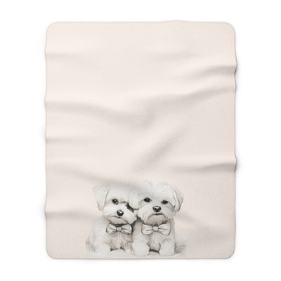 Bichon Frise Sherpa Fleece Blanket