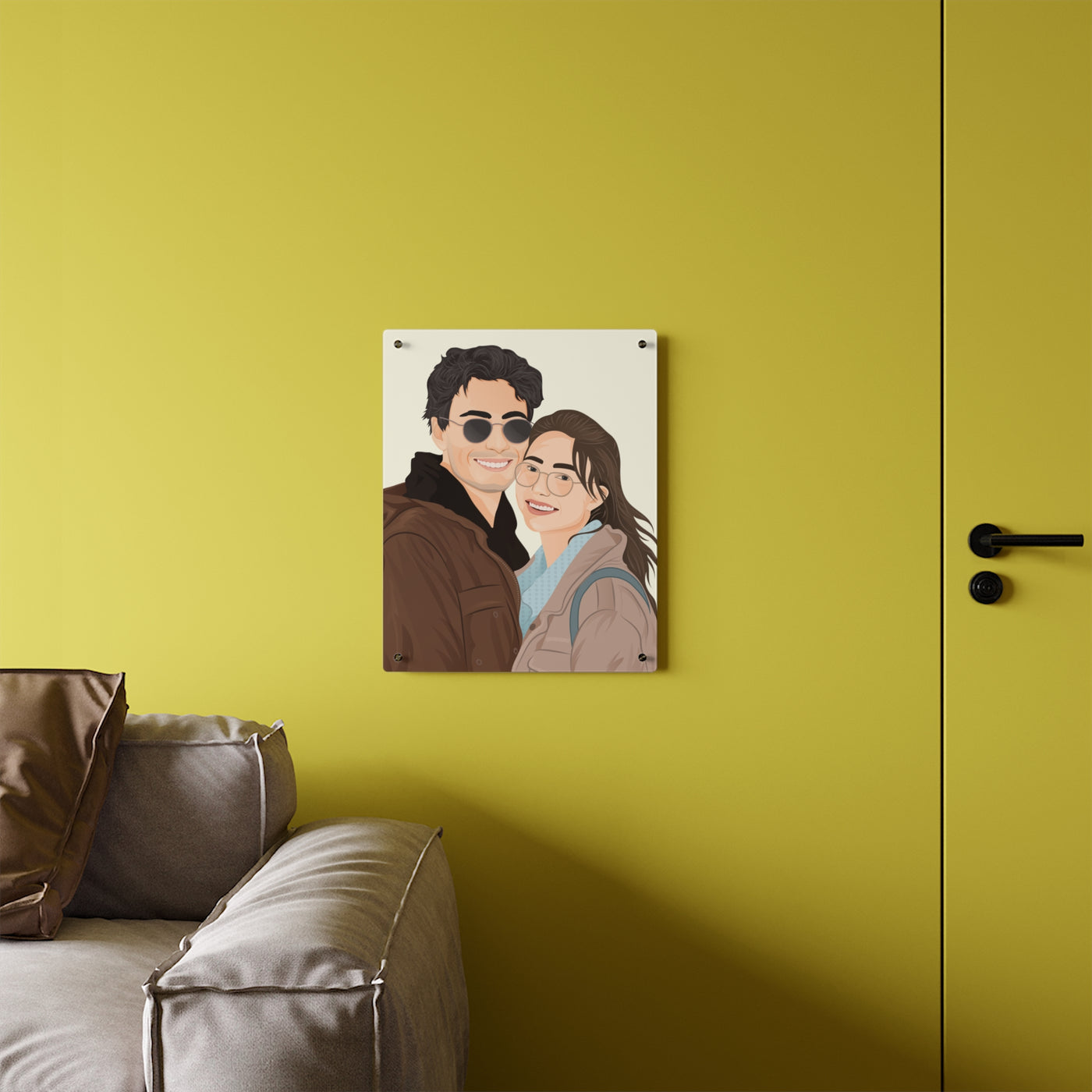 Couple Portrait Acrylic Wall Art Panels