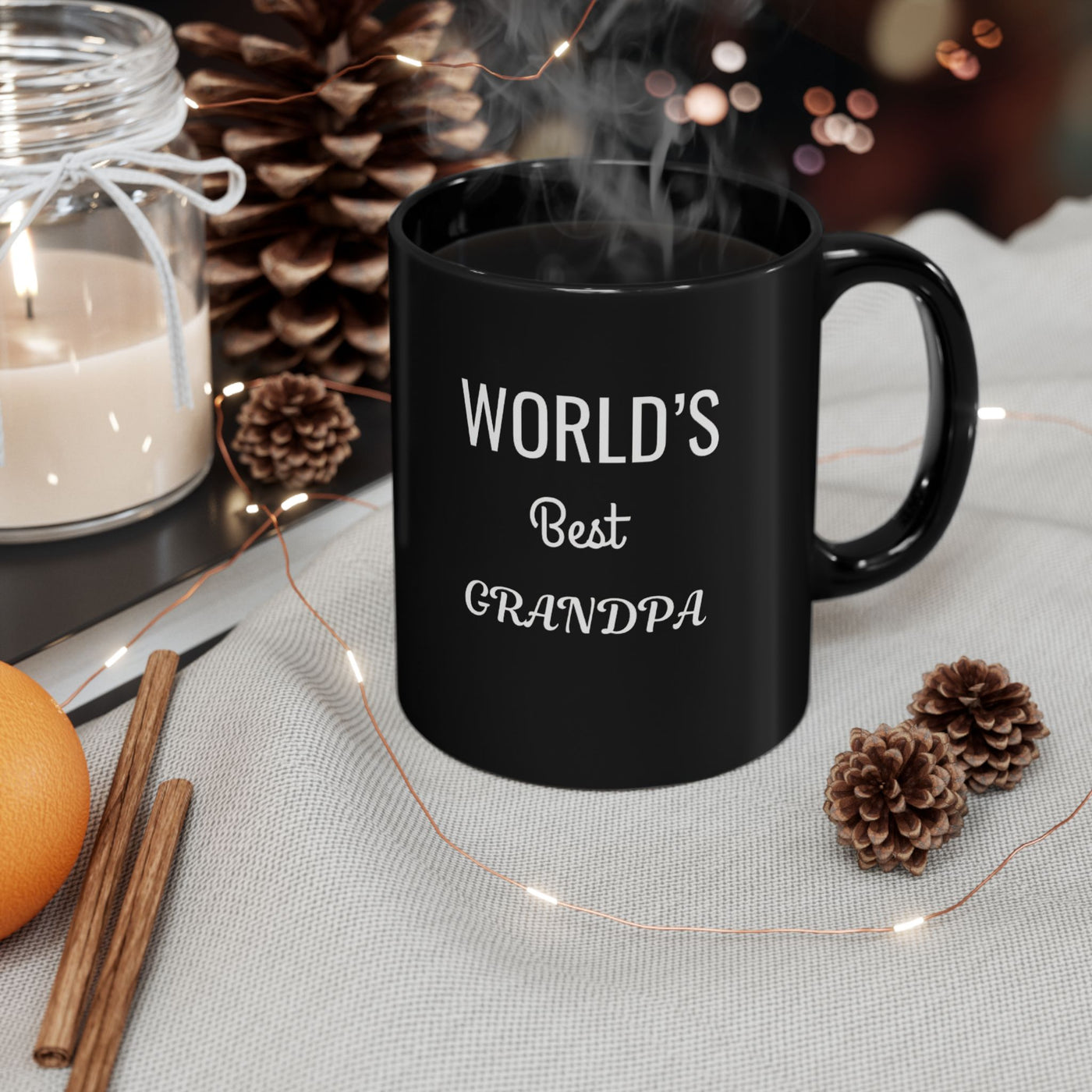 Worlds Best Grandpa Black Mug (11oz, 15oz)