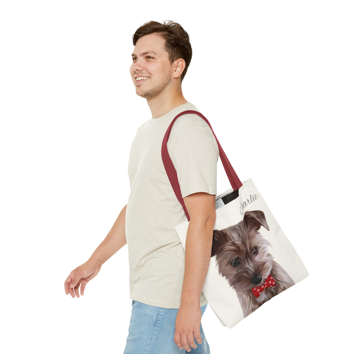 Personalized Dog Tote Bag - Using Pet Photo and Personalized Name