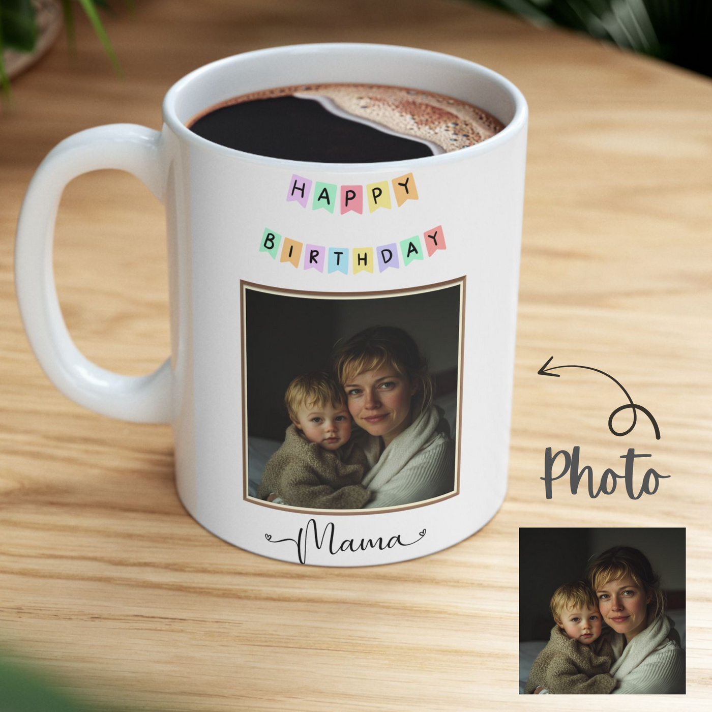 Happy Birthday Mom Mug with Photo