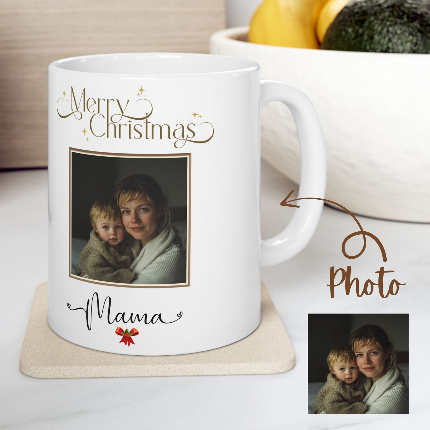 Happy Christmas Photo Mom Mug