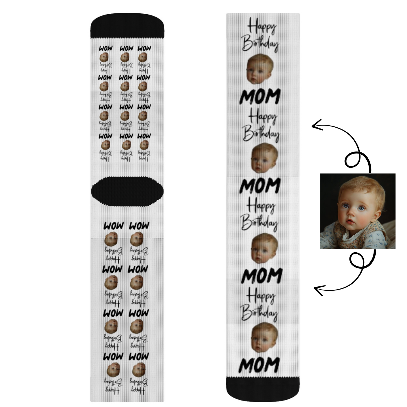 Personalized Face Socks Mom Gift