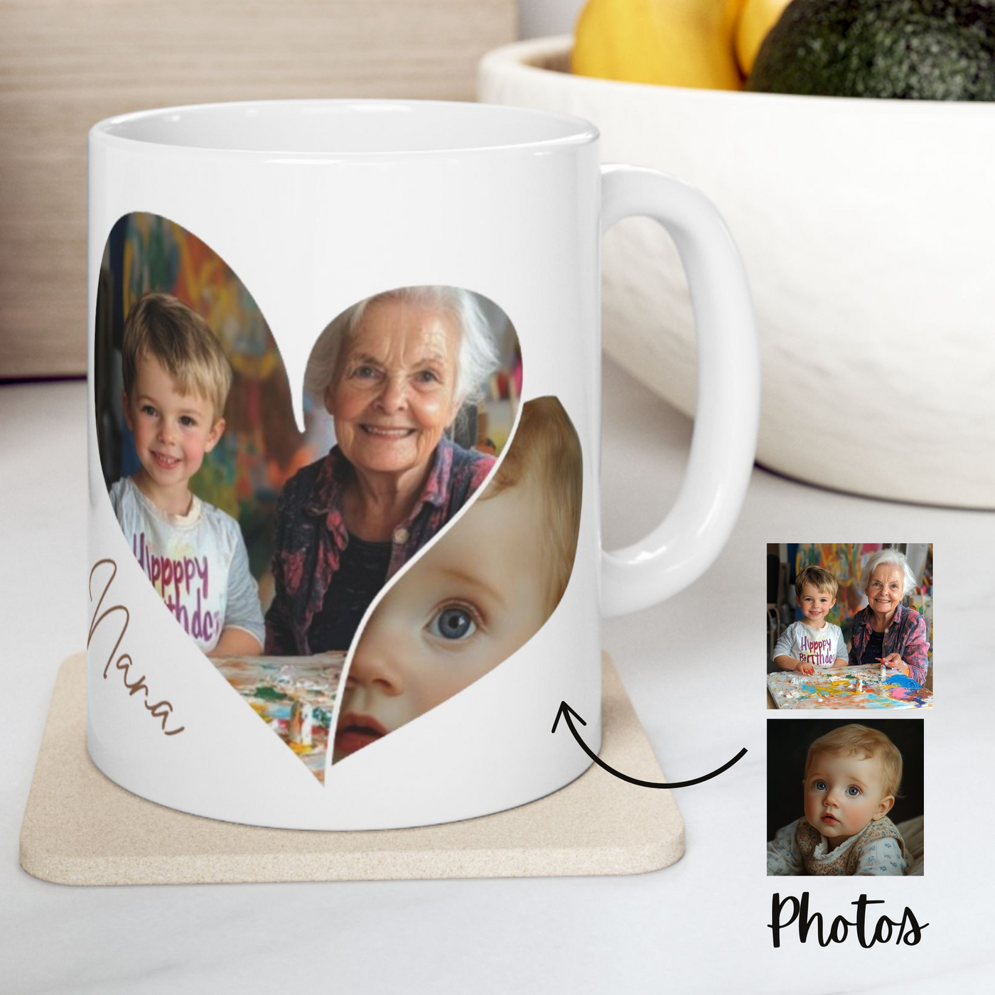 Personalized Photos Nana x 2 Mug