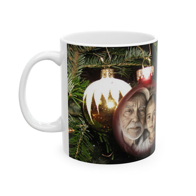 Photo Personalization Mug on Christmas Bulbs, Grandpa gift