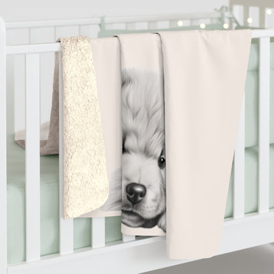 Chow Chow Puppy Sherpa Fleece Blanket