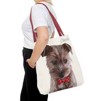 Personalized Dog Tote Bag - Using Pet Photo and Personalized Name