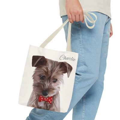 Personalized Dog Tote Bag - Using Pet Photo and Personalized Name