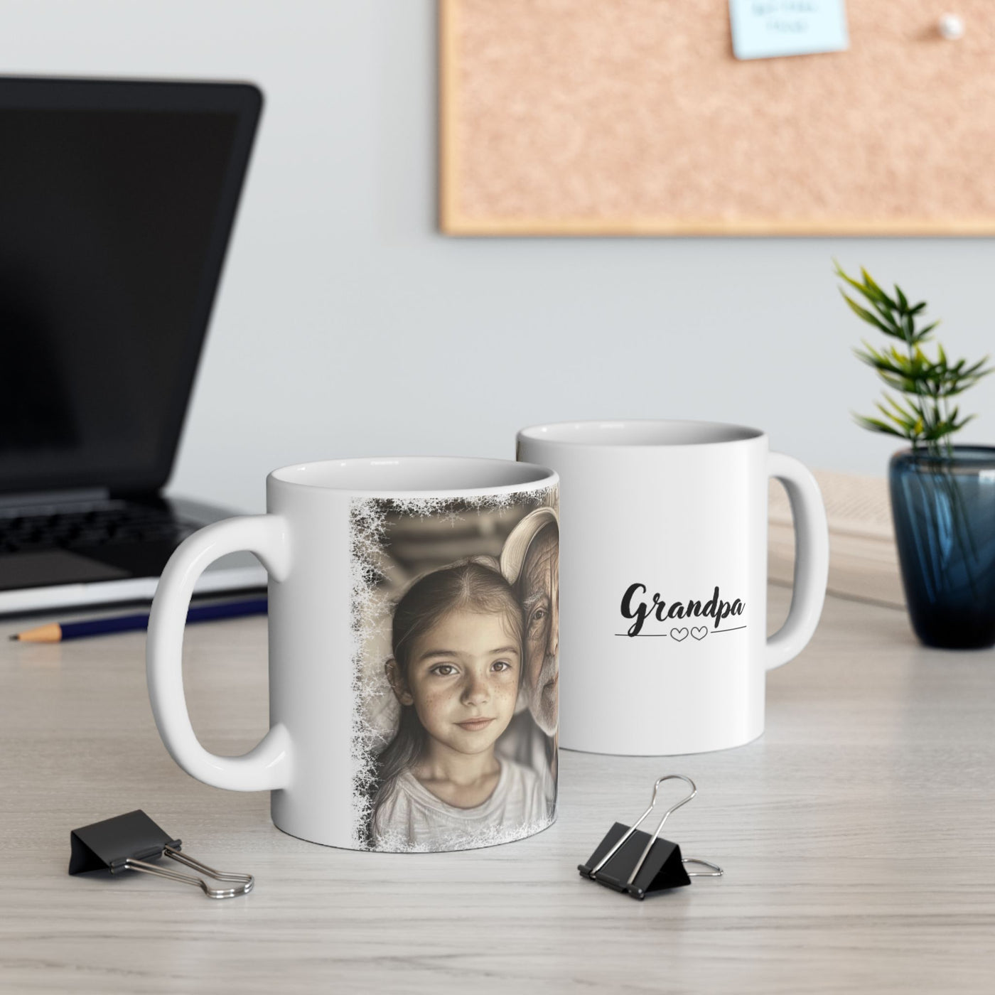 Photo Personalization Mug Grandpa in Snow Frame