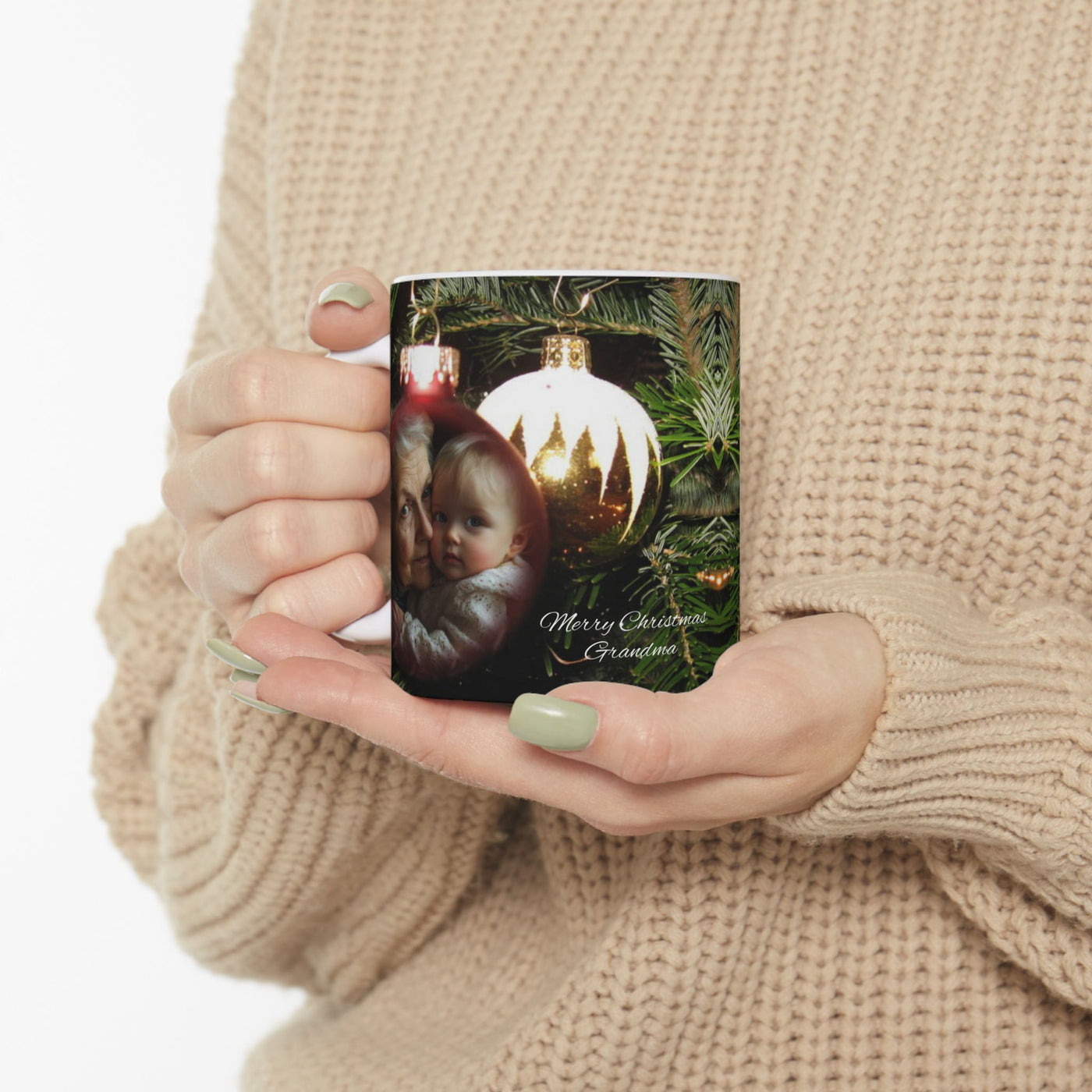 Christmas Photo in a Bulb Grandma Mug Gift