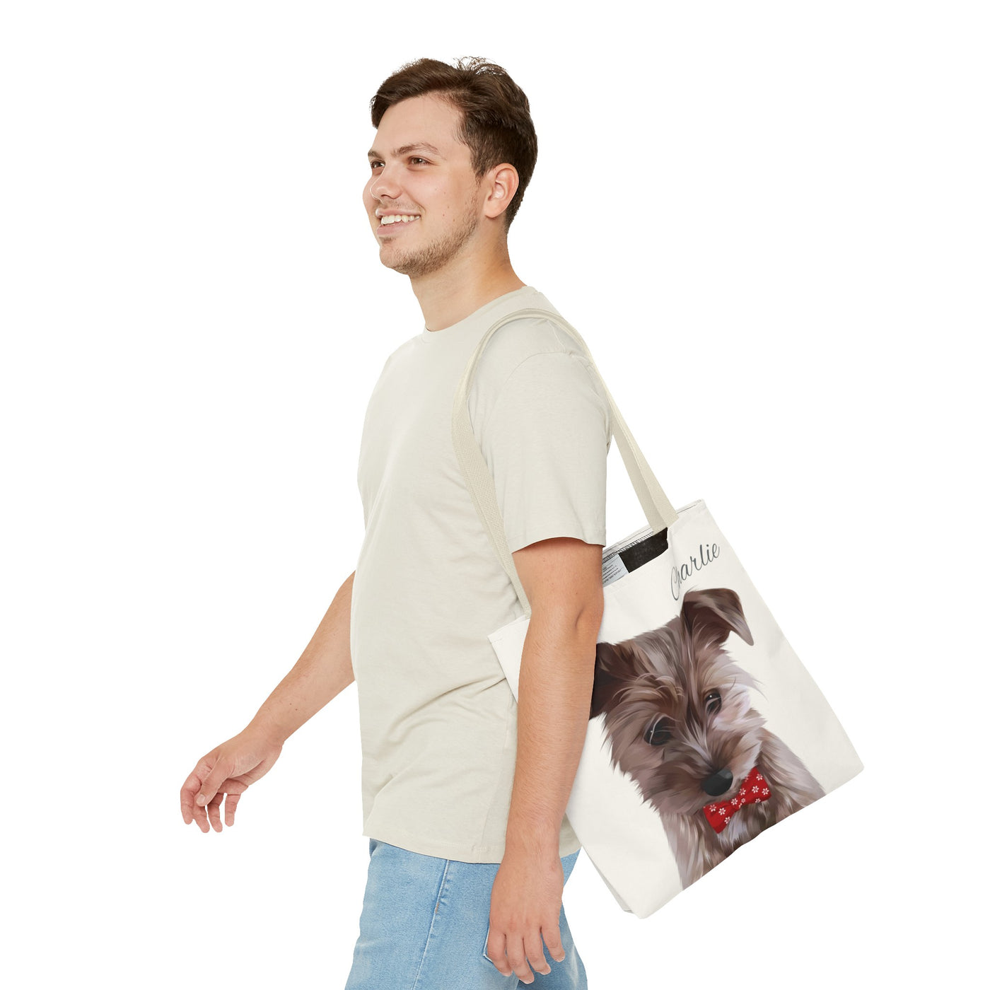 Personalized Dog Tote Bag - Using Pet Photo and Personalized Name