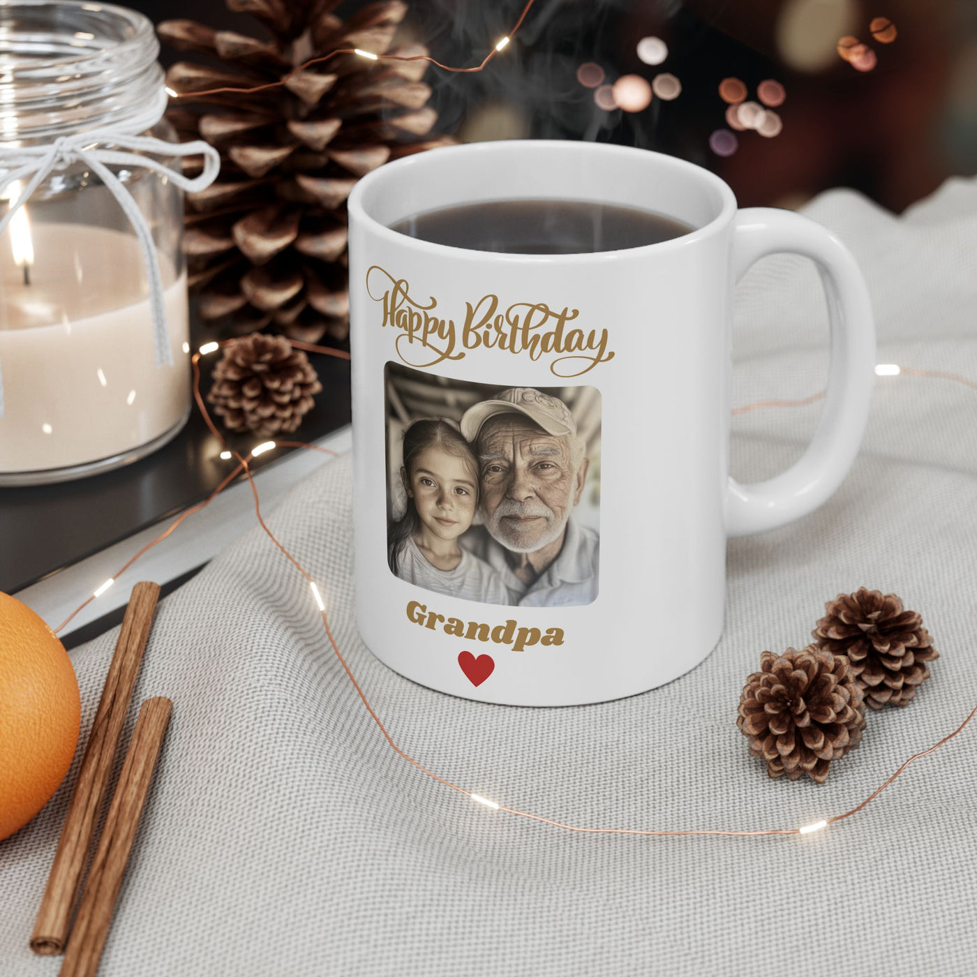 Happy Birthday Grandpa Photo Mug