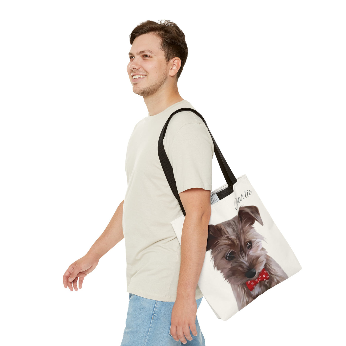 Personalized Dog Tote Bag - Using Pet Photo and Personalized Name