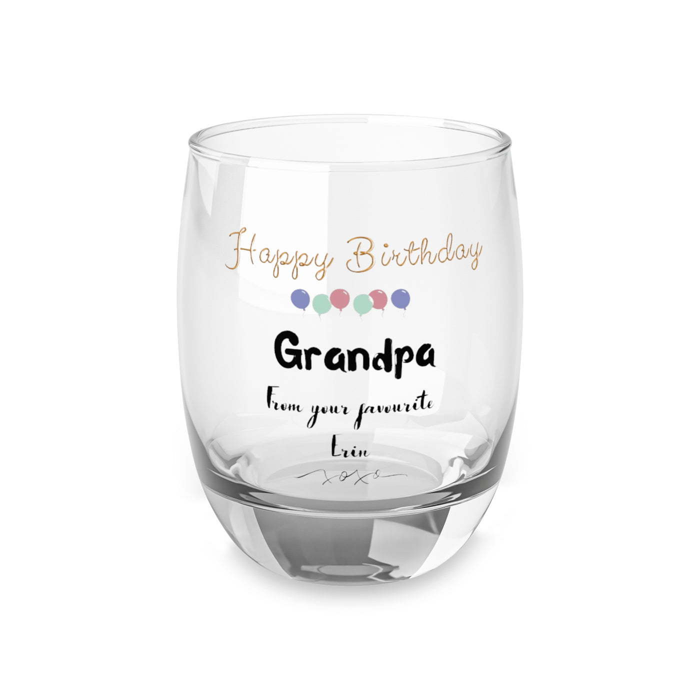 Whiskey Glass Grandpa Happy Birthday