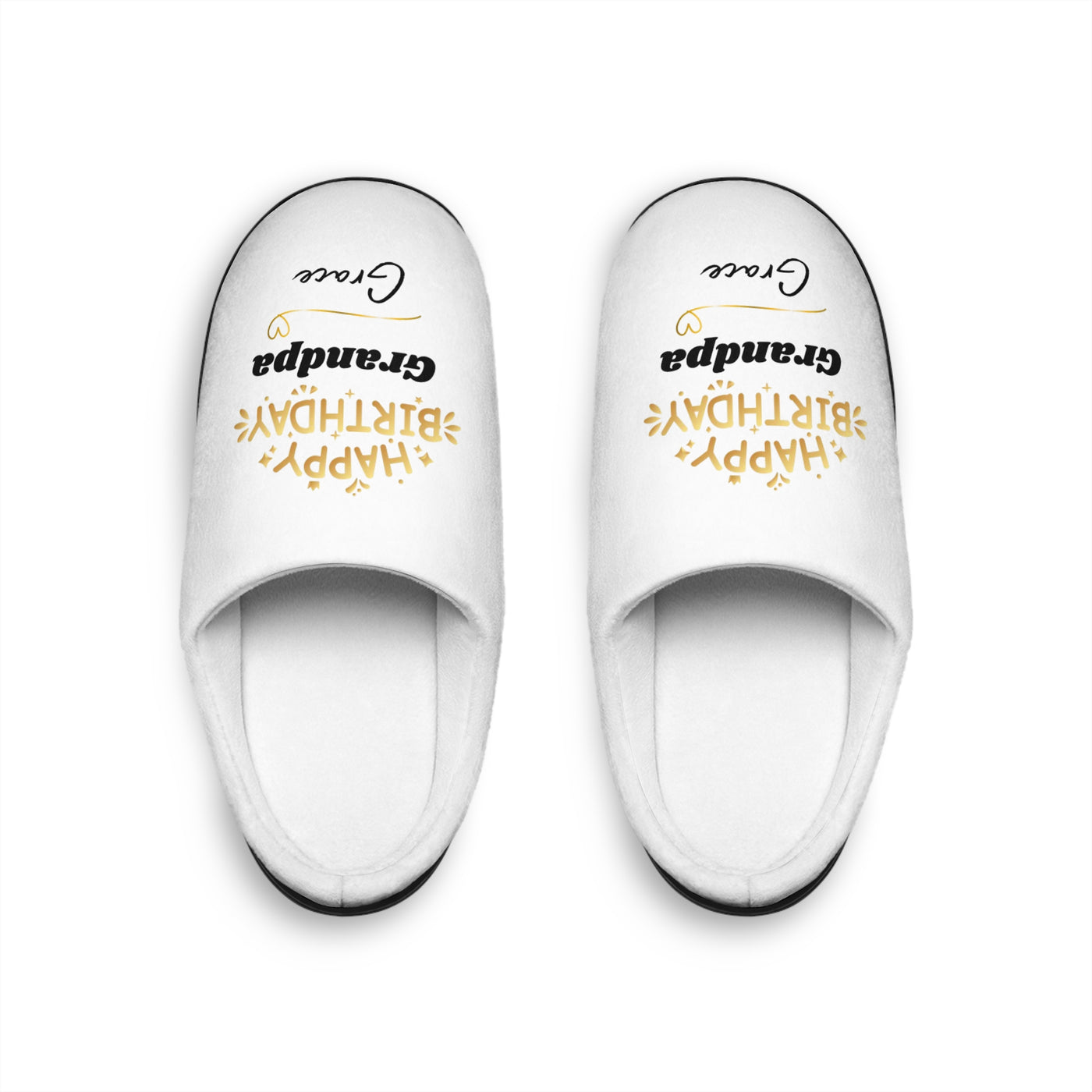 Personalized Name Happy Birthday Grandpa Slippers