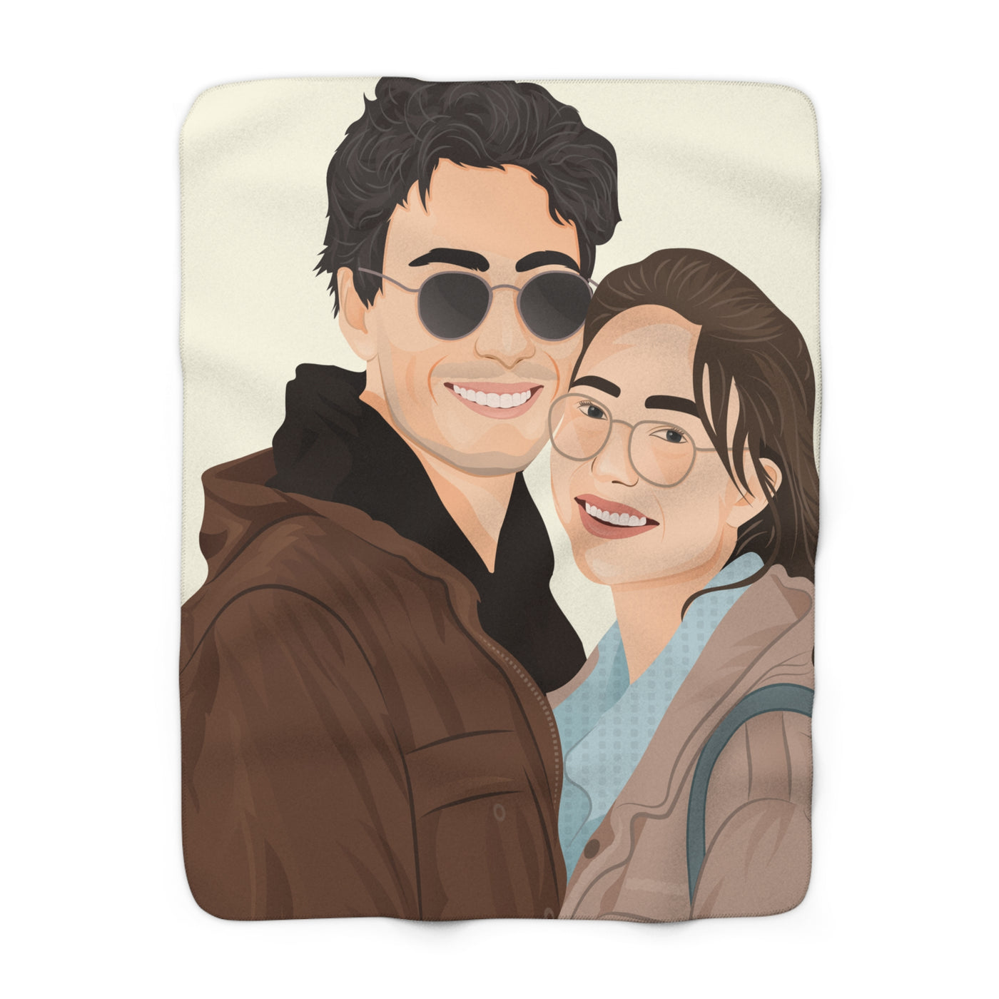 Custom Portrait Couple Blanket