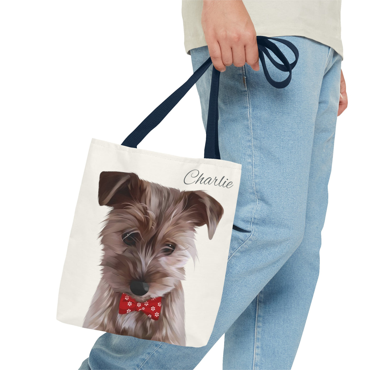 Personalized Dog Tote Bag - Using Pet Photo and Personalized Name