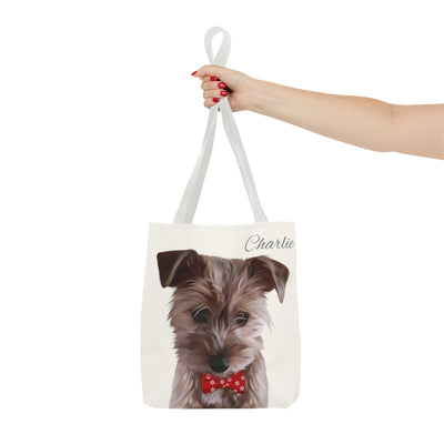 Personalized Dog Tote Bag - Using Pet Photo and Personalized Name