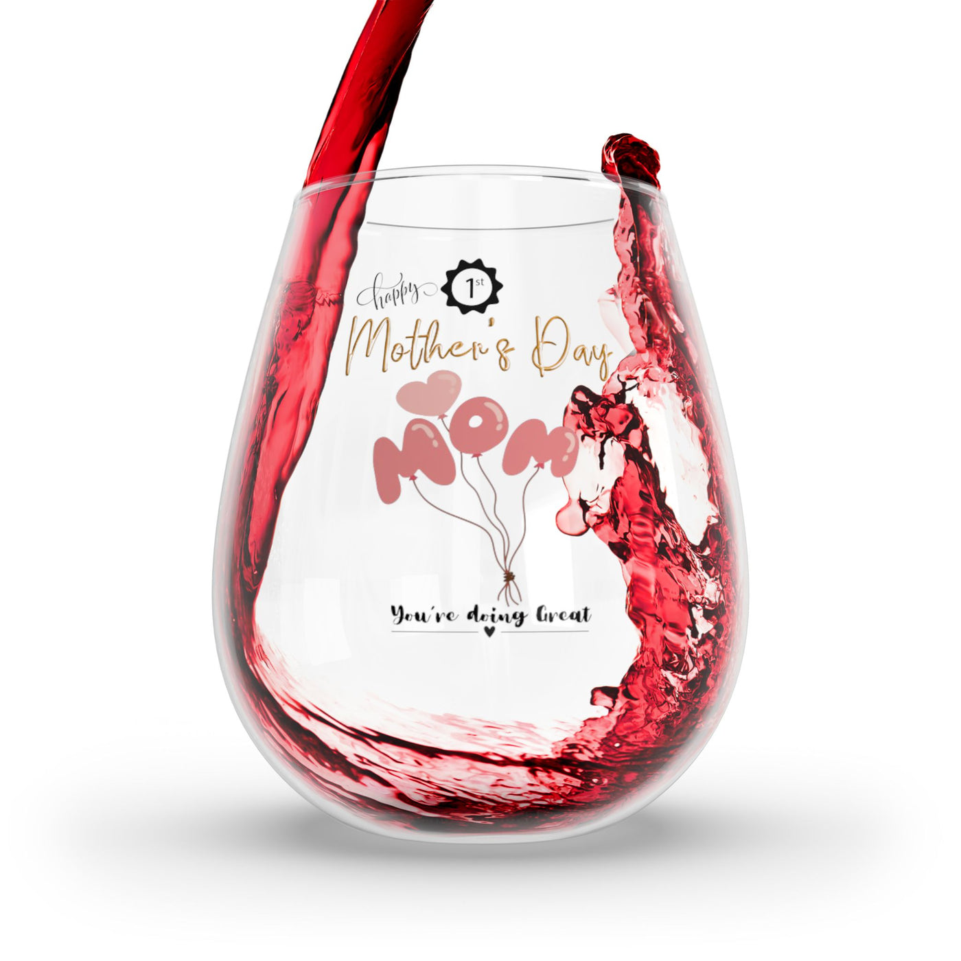 Personalized First Mothers Day Glass