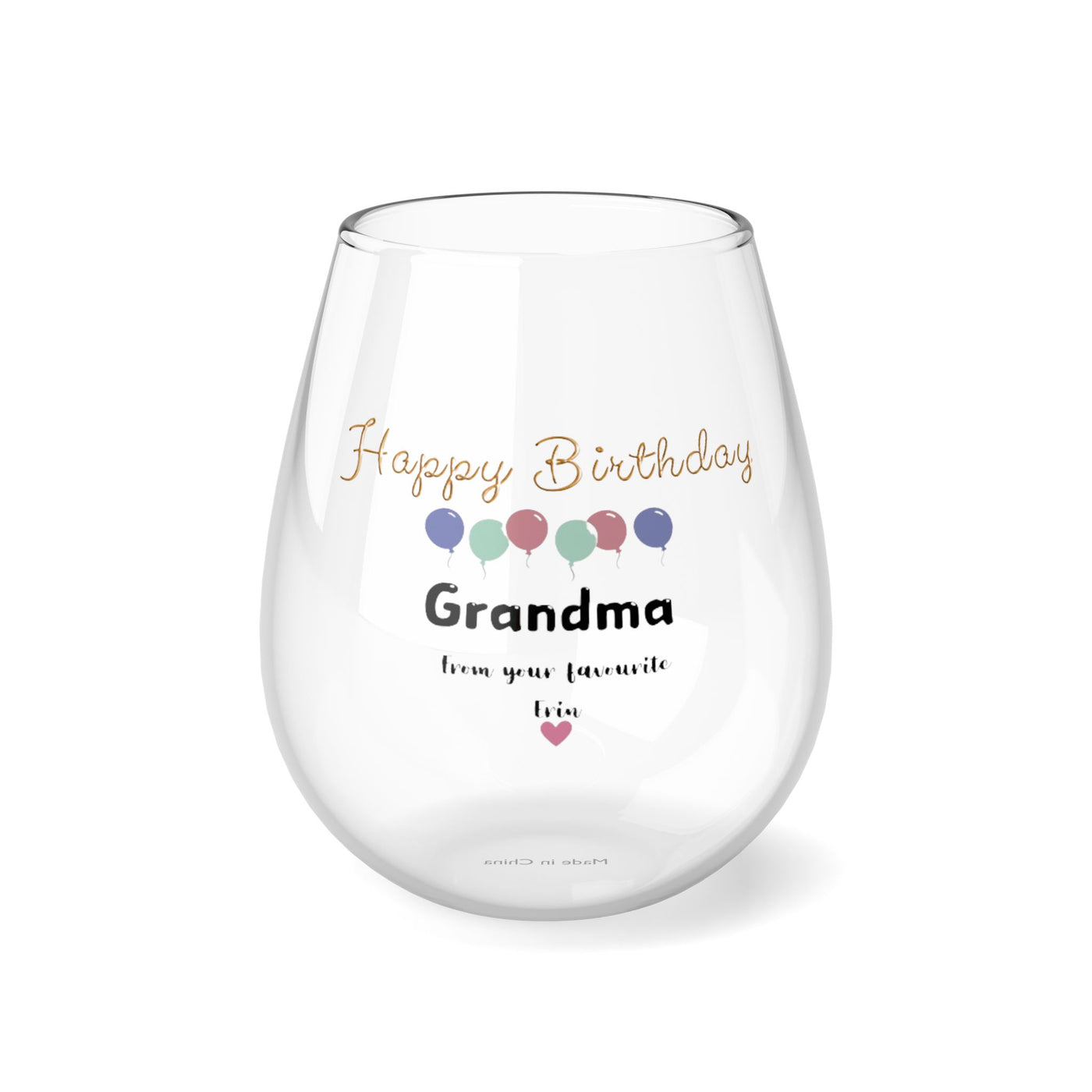 Personalized Grandmother Birthday Glass