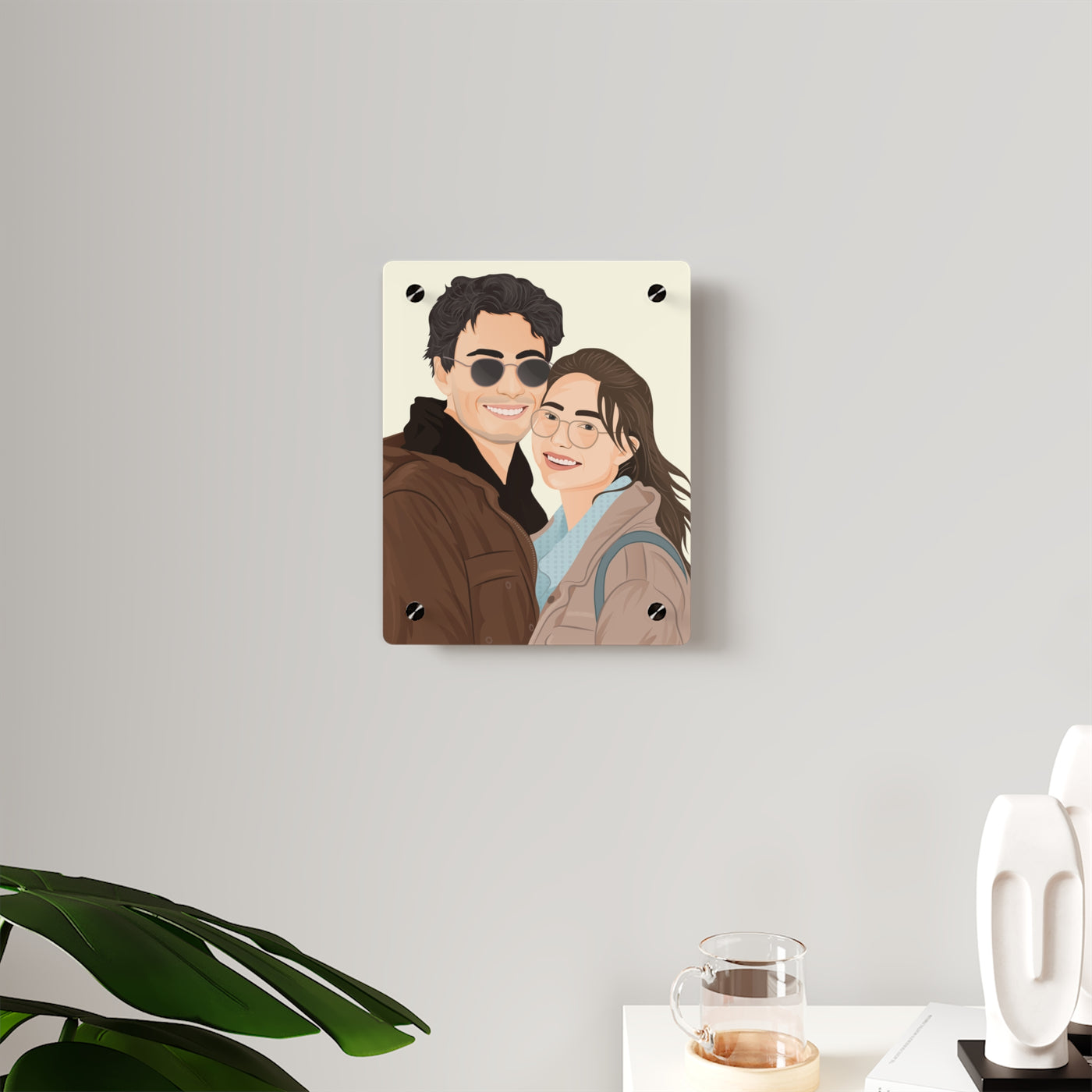 Couple Portrait Acrylic Wall Art Panels