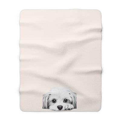 Maltese Sherpa Fleece Blanket