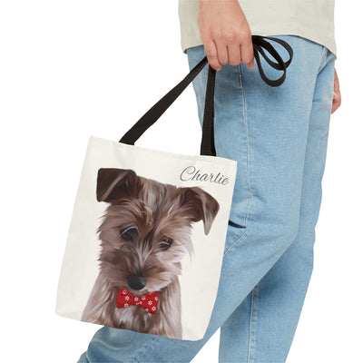 Personalized Dog Tote Bag - Using Pet Photo and Personalized Name