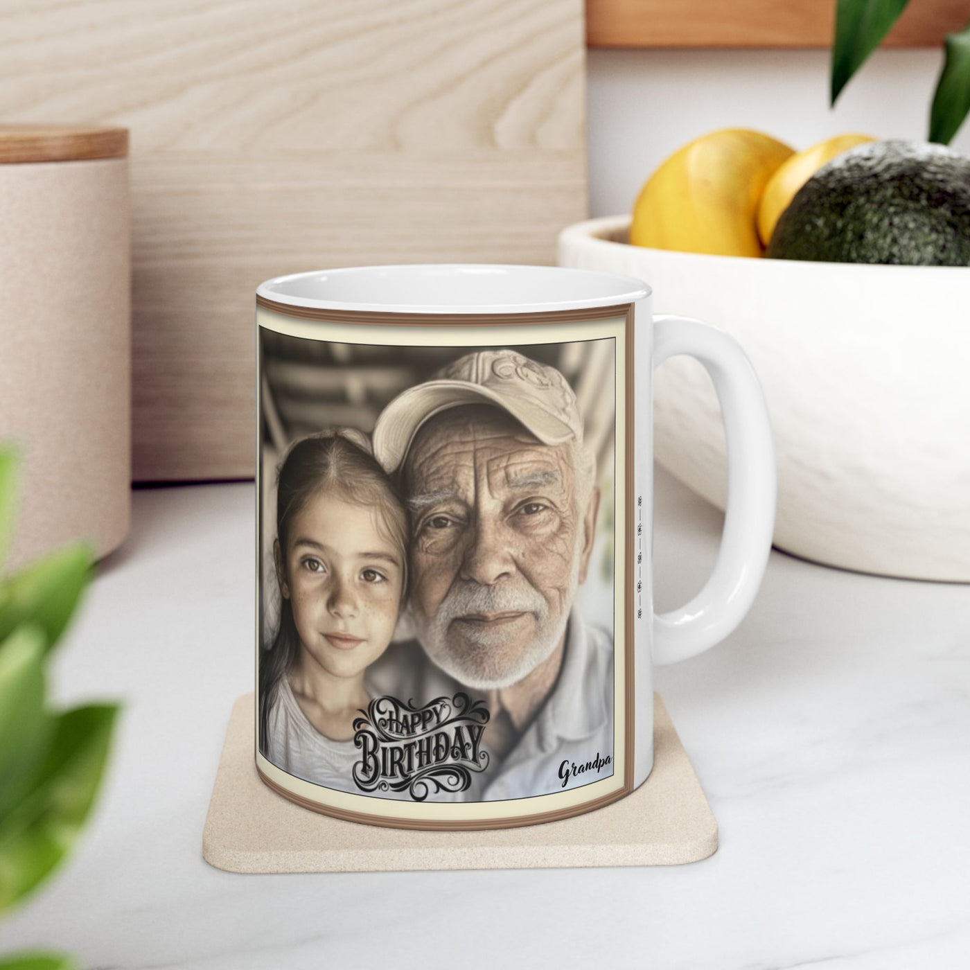 Photo Framed Happy Birthday Grandpa Mug