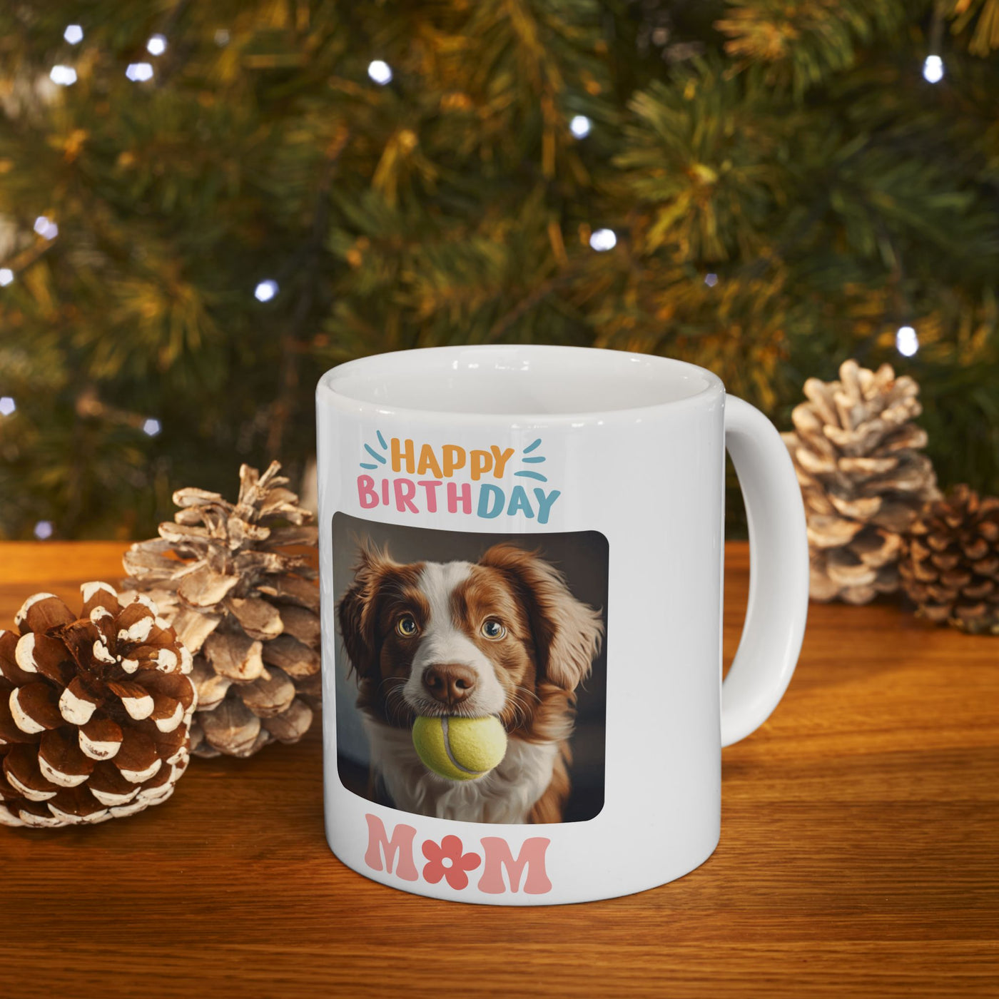 Happy Birthday Custom Pet Photo Mug Mom