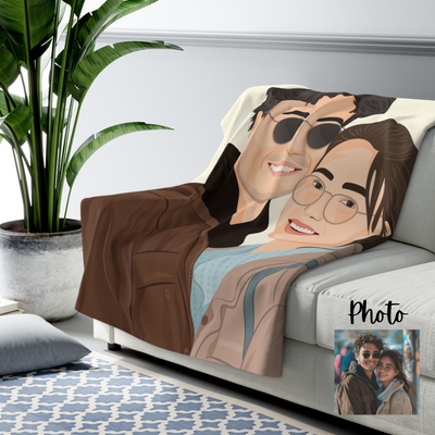 Custom Portrait Couple Blanket