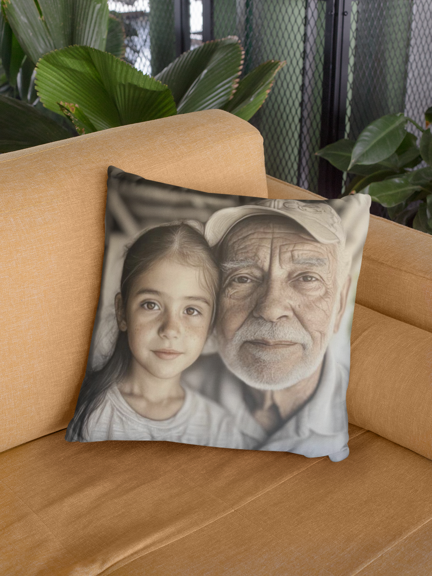 Custom Name & Photo Pillow Gift Grandpa