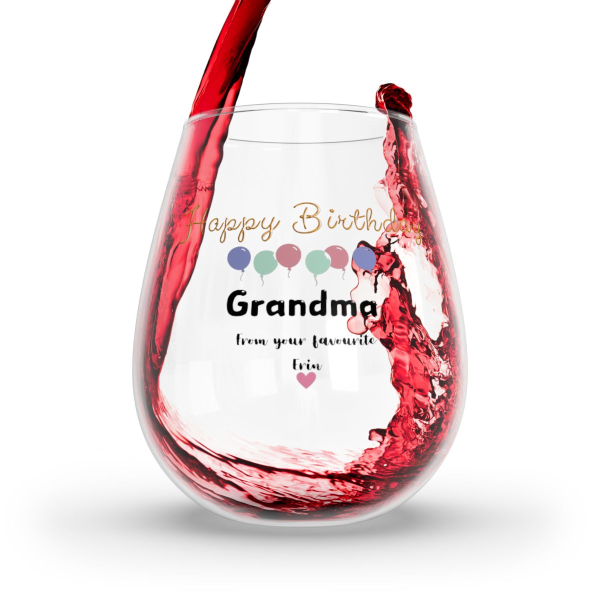 Personalized Grandmother Birthday Glass