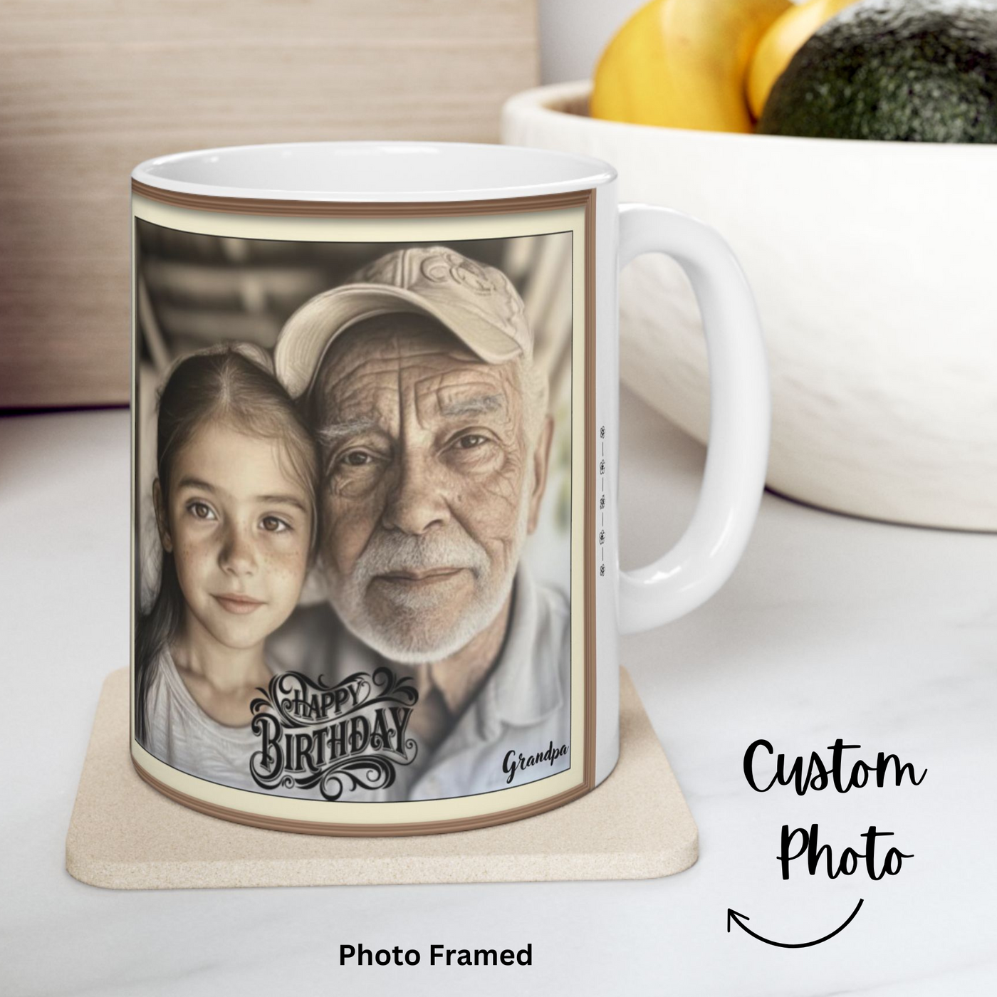 Photo Framed Happy Birthday Grandpa Mug