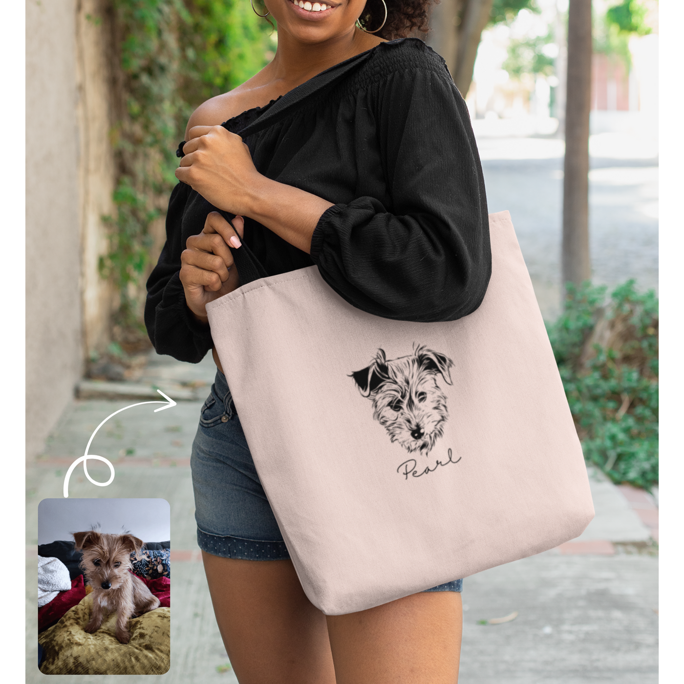 Pet Portrait Tote Bag