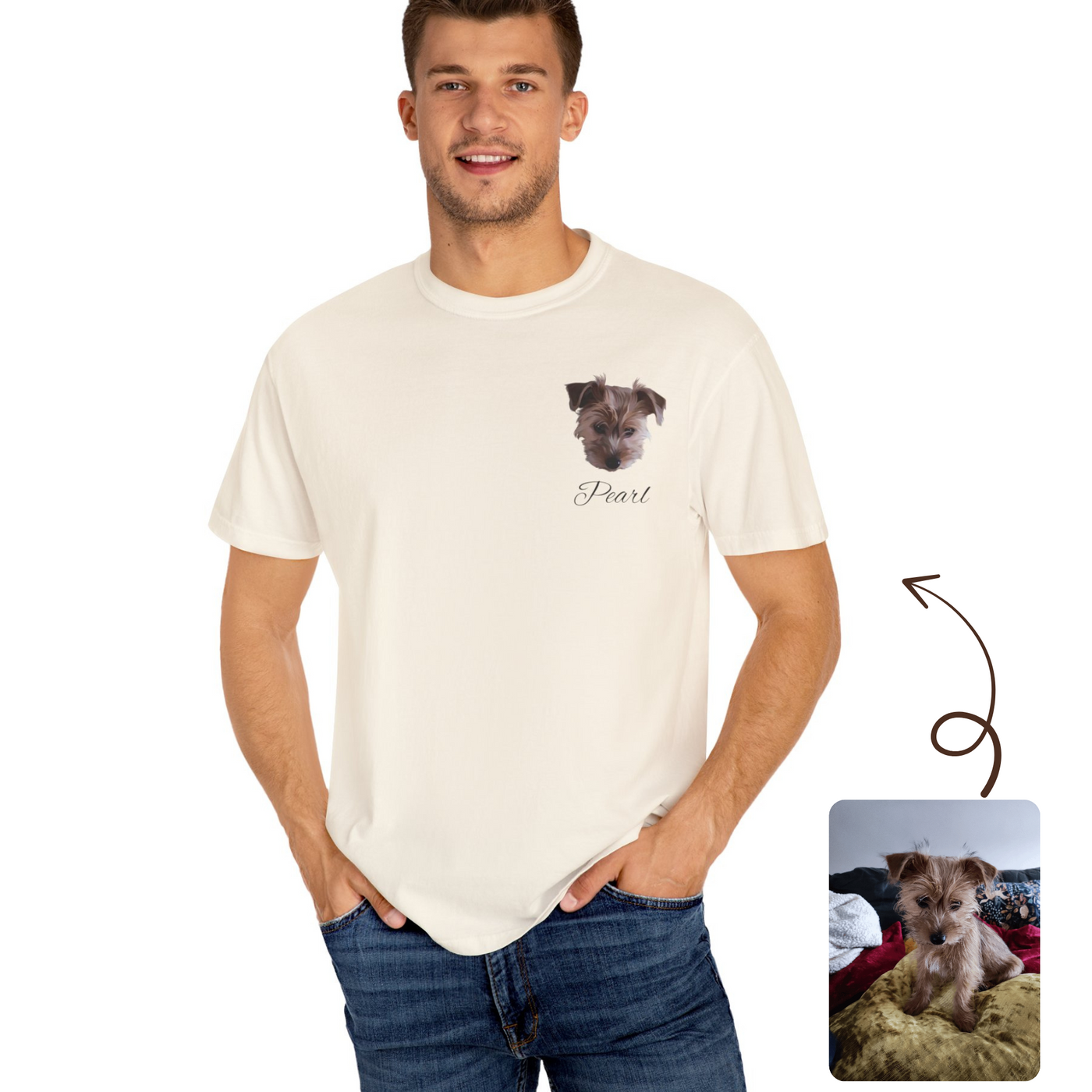 Personalized Dog Drawing Tshirt