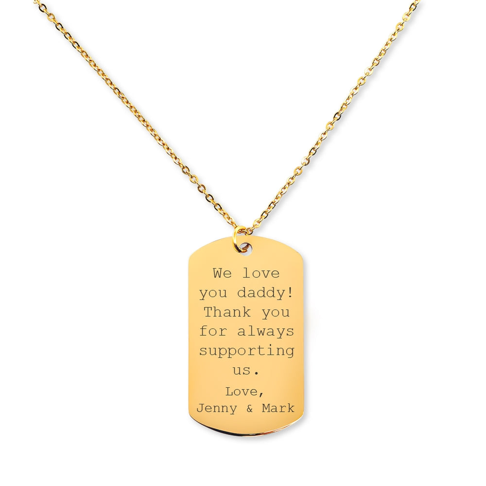 Love Dad Tag Necklace