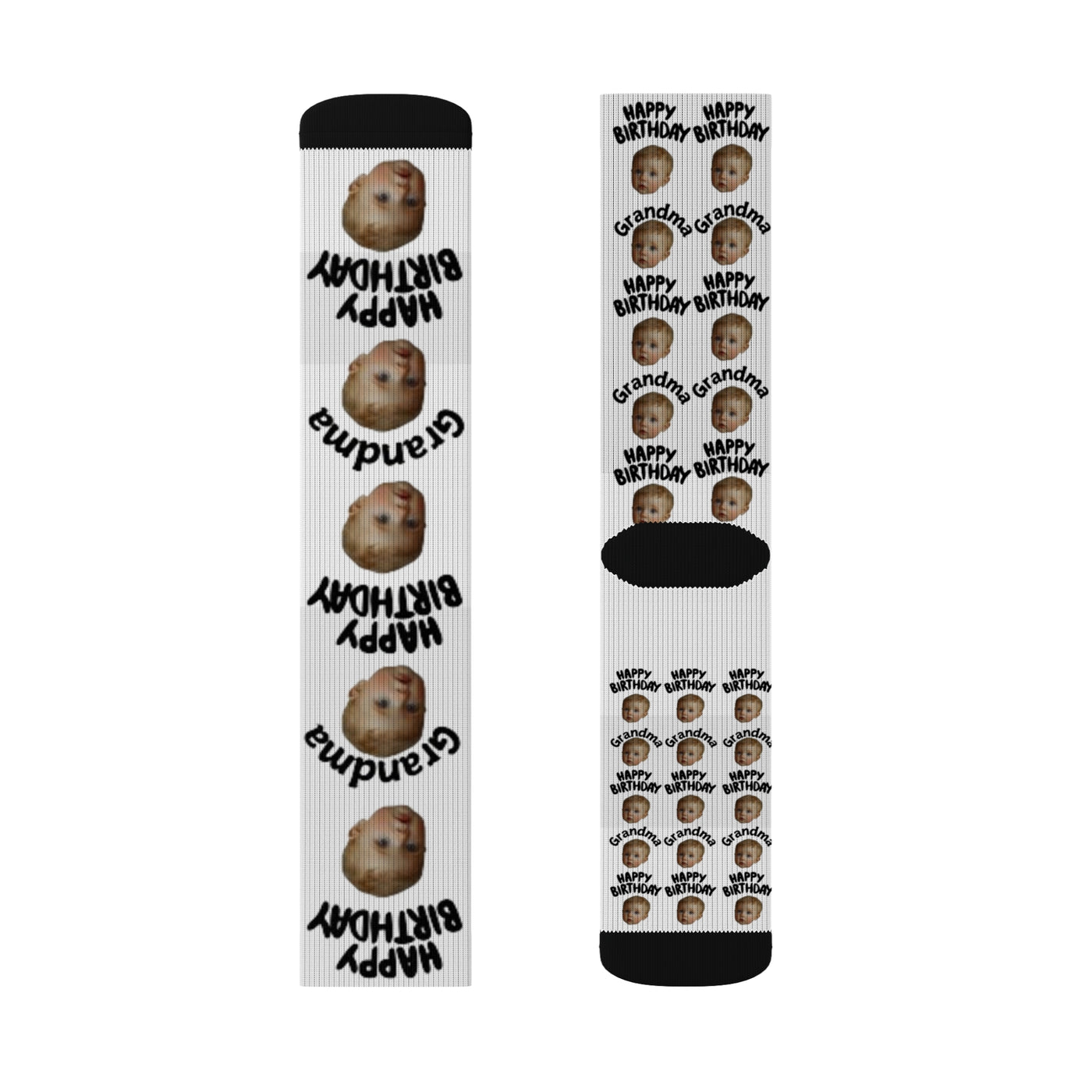 Personalized Face Socks Grandma Birthday Gift