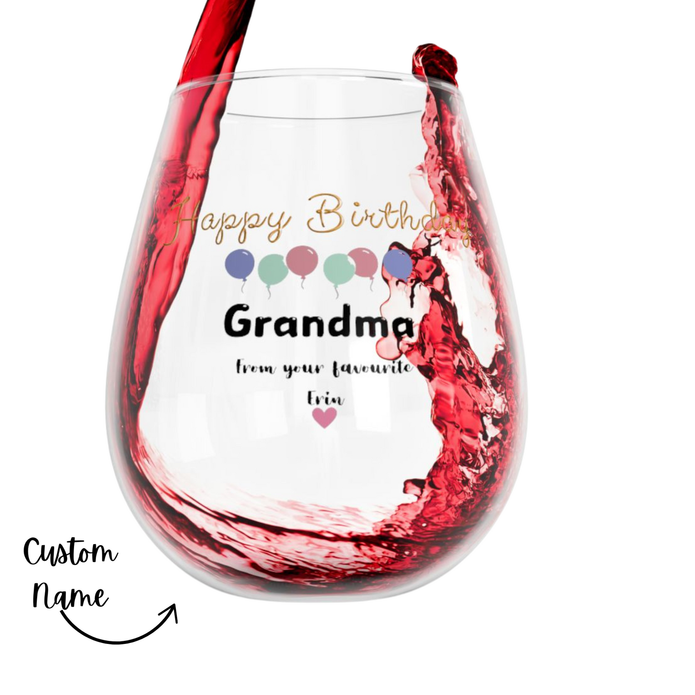 Custom Grandmother Birthday Glass