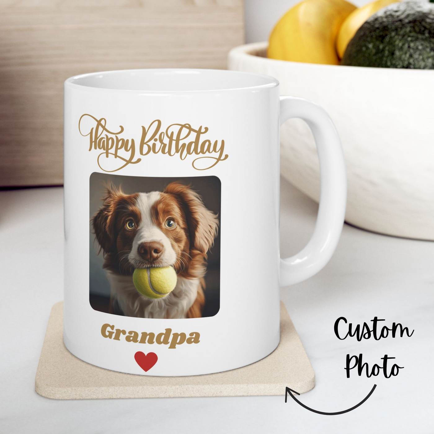 Dog Happy Birthday Mug Grandpa