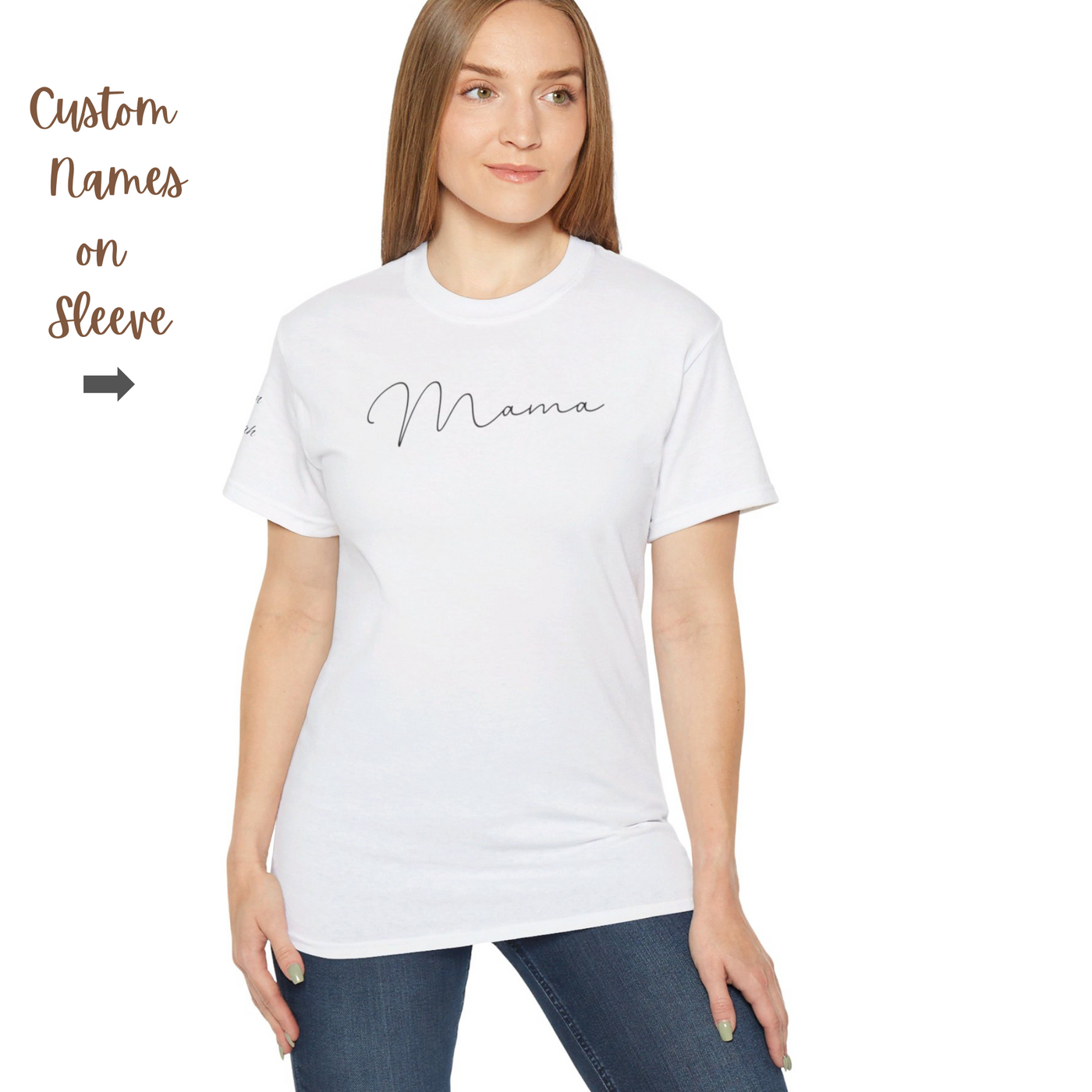 Mama Tshirt Sleeves Personalized