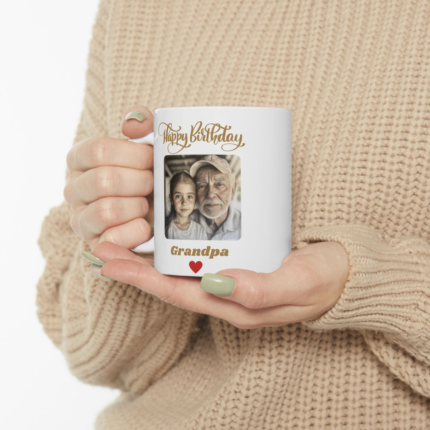 Happy Birthday Grandpa Photo Mug