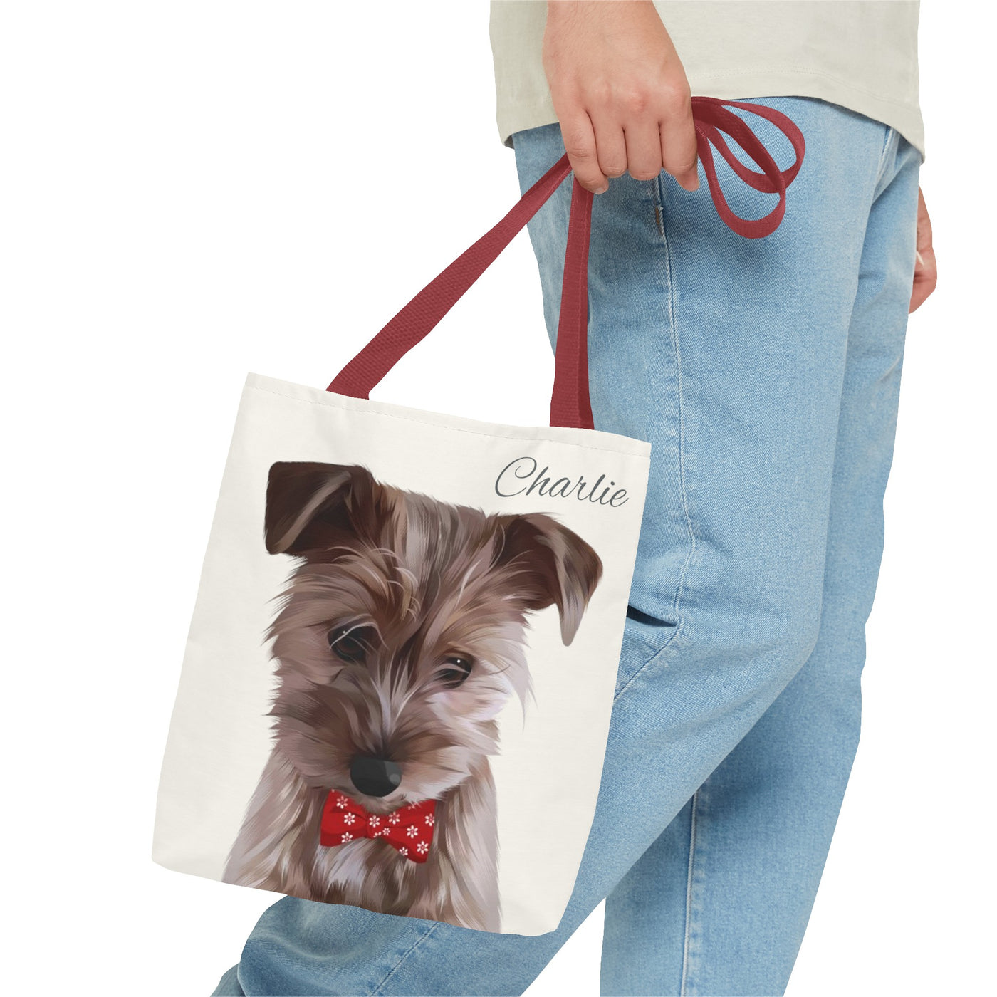 Personalized Dog Tote Bag - Using Pet Photo and Personalized Name