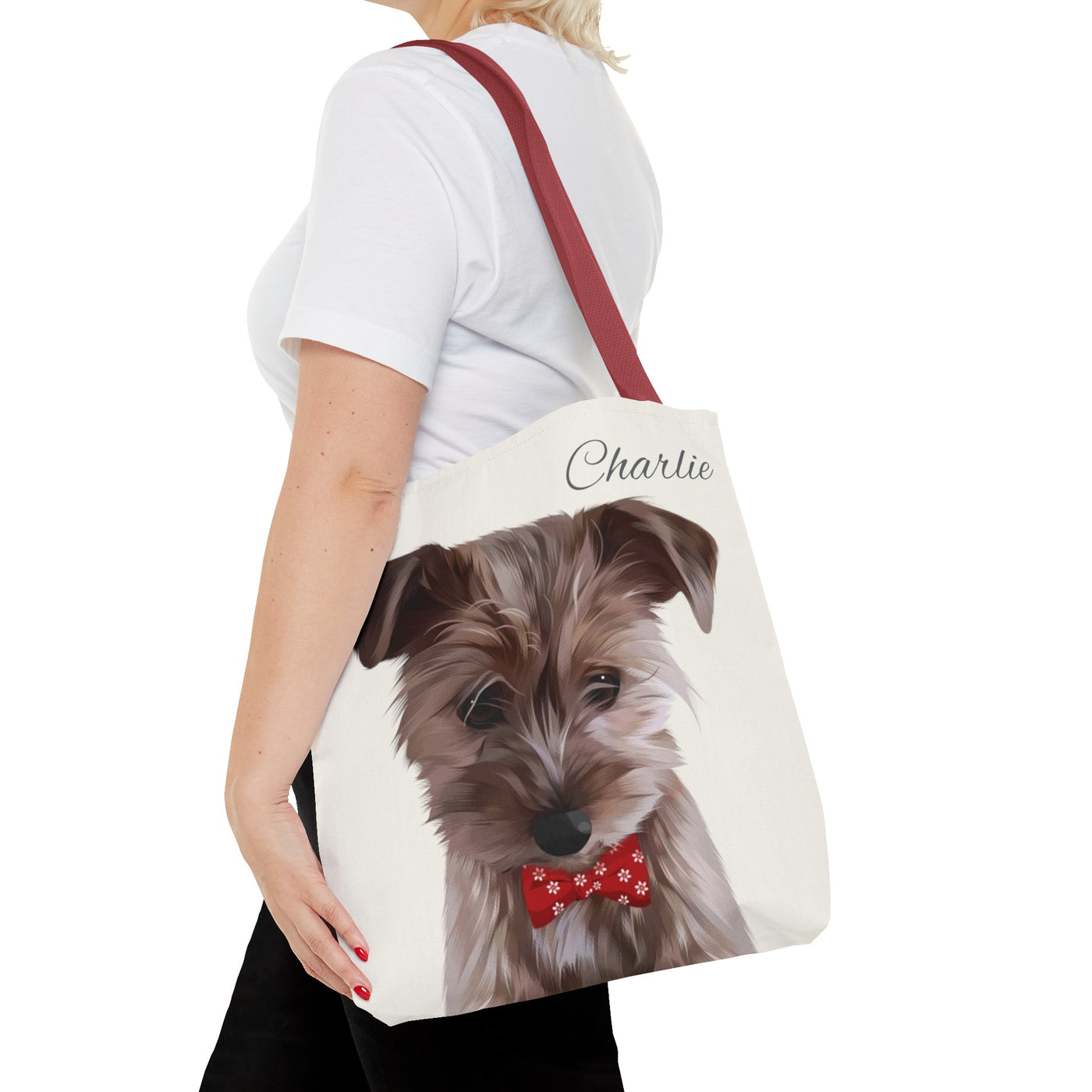 Personalized Dog Tote Bag - Using Pet Photo and Personalized Name