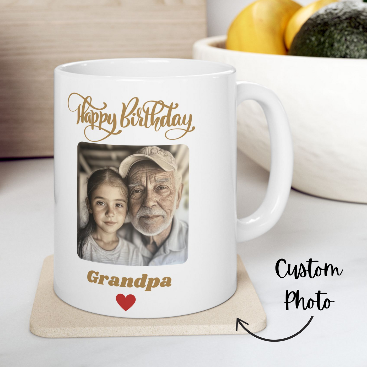 Happy Birthday Grandpa Photo Mug